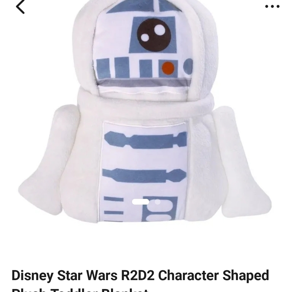 Disney R2-D2 Plush Character Blanket - White & Light Blue